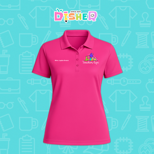 PBD-D-039: Polo Bordada Dry Fit Dama I Teacherlife