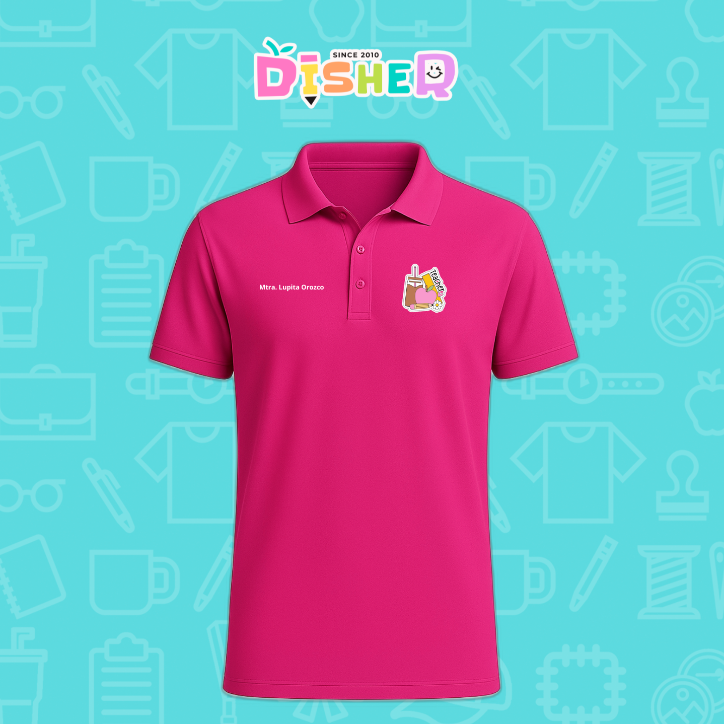 PBD-C-0036: Polo Bordada Dry Fit Caballero I Teacher coffe