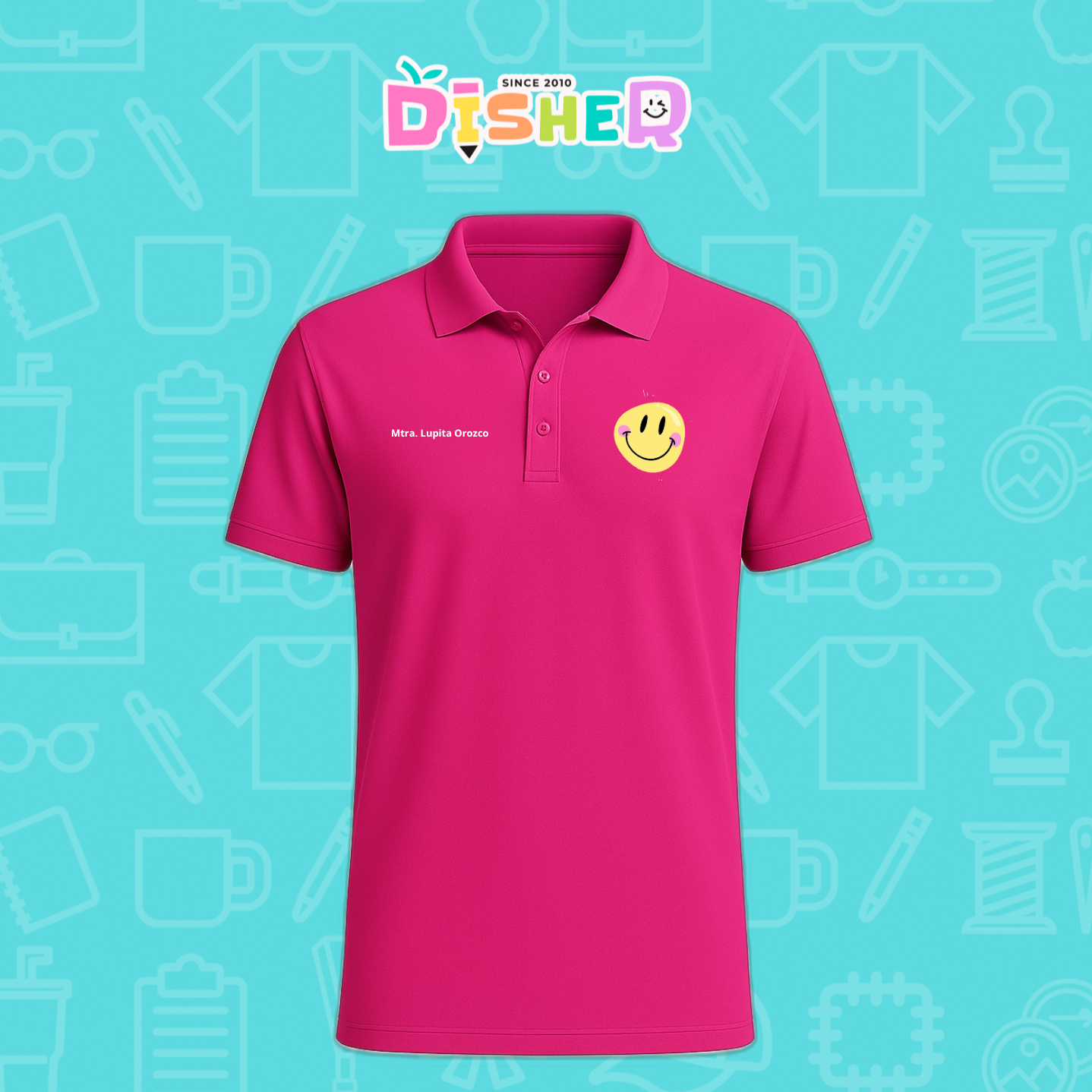 PBD-C-0021: Polo Bordada Dry Fit Caballero I Happy face