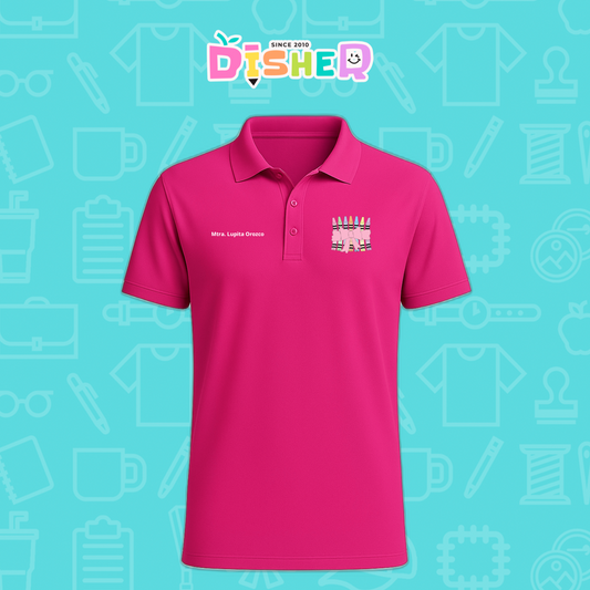 PBD-C-008: Polo Bordada Dry Fit Caballero I Crayones moño