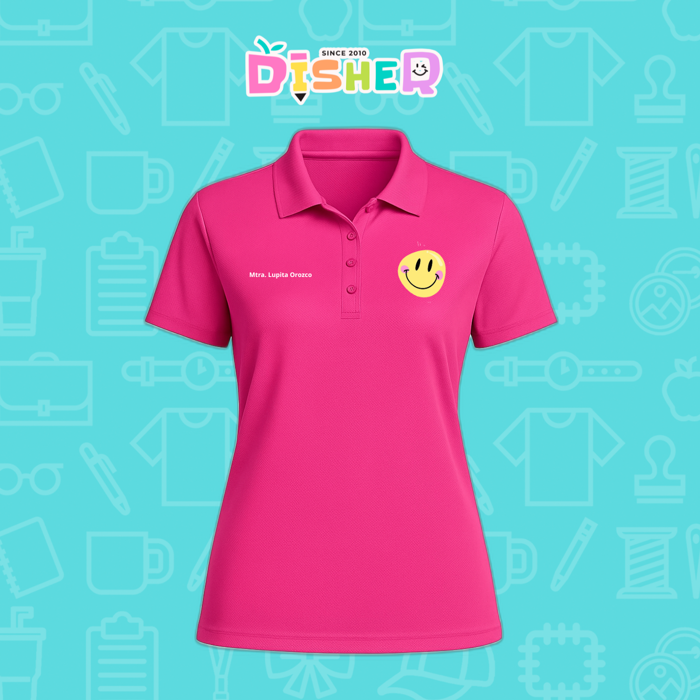 PBD-D-021: Polo Bordada Dry Fit Dama I Happy face