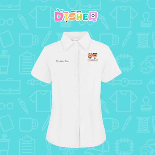 CBOC-D-002: Camisa Bordada Oxford Manga Carga Dama I Starcitos preescolar