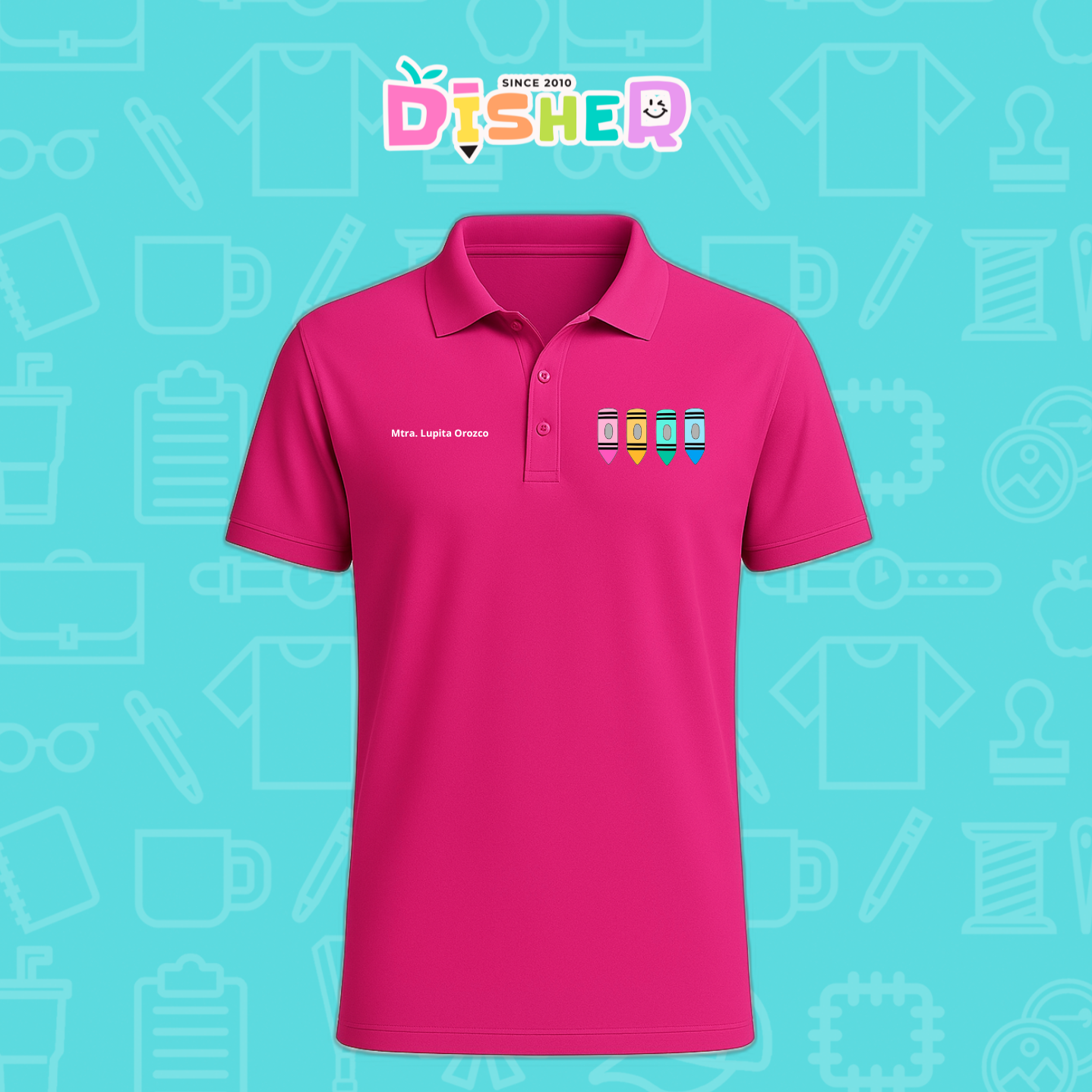 PBD-C-0045: Polo Bordada Dry Fit Caballero I Crayolas pastel