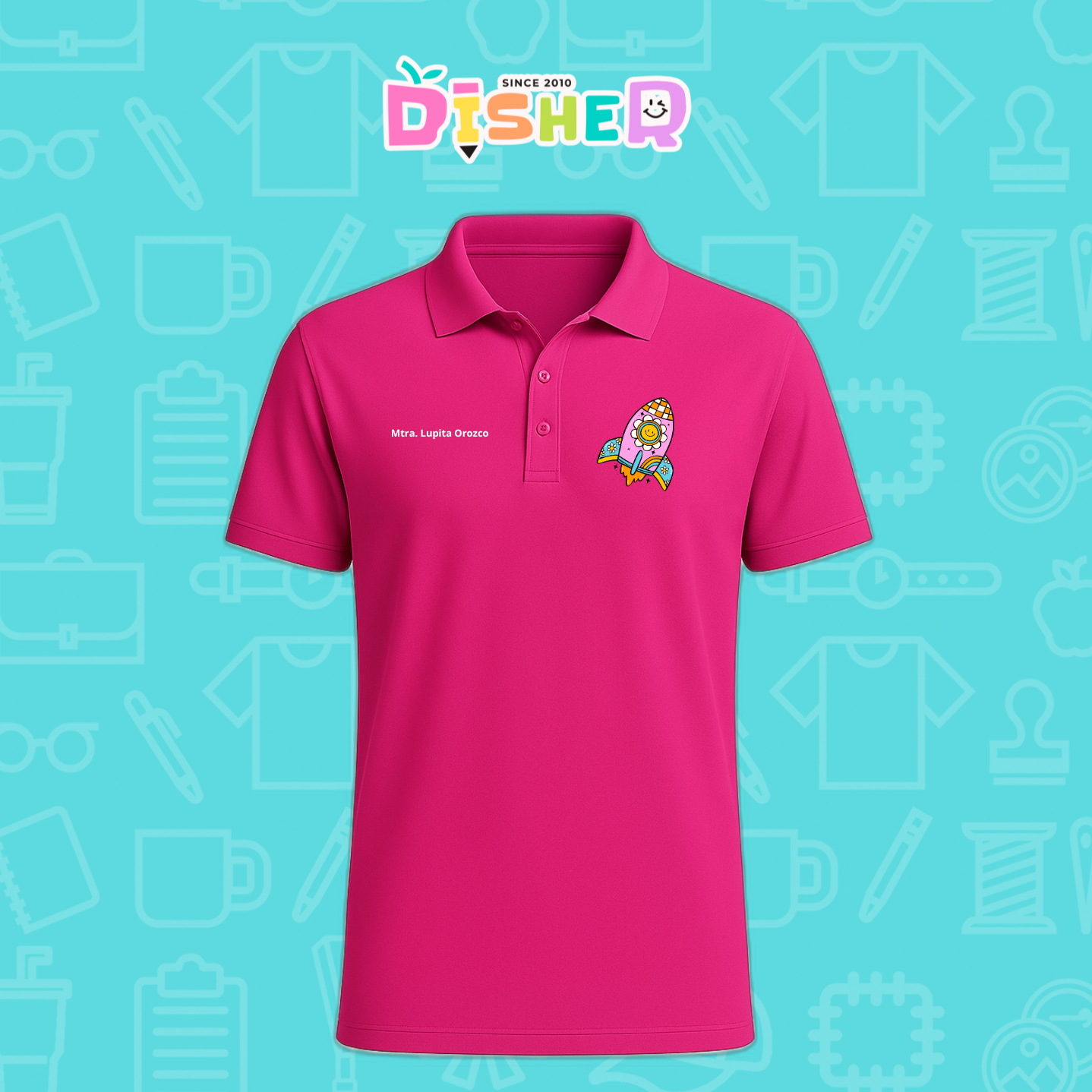PBD-C-0027: Polo Bordada Dry Fit Caballero I Cohete