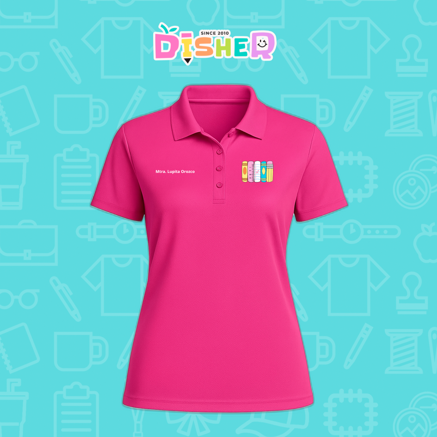 PBD-D-055: Polo Bordada Dry Fit Dama I Libros