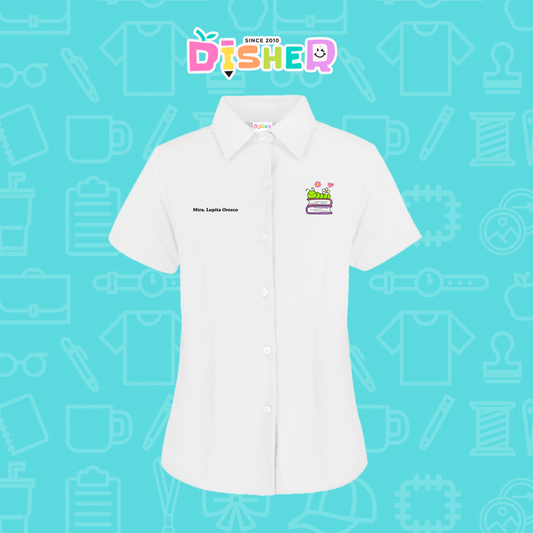 CBOC-D-004: Camisa Bordada Oxford Manga Corta Dama I Gusanito libros
