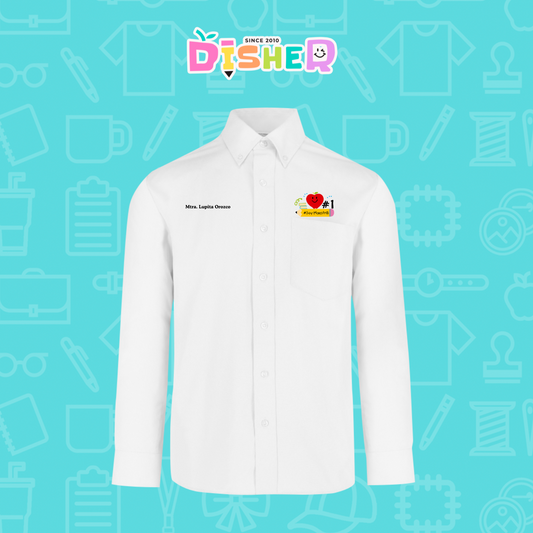 CBGL-C-001: Camisa Bordada Gabardina Manga Larga Caballero I Manzana lápiz