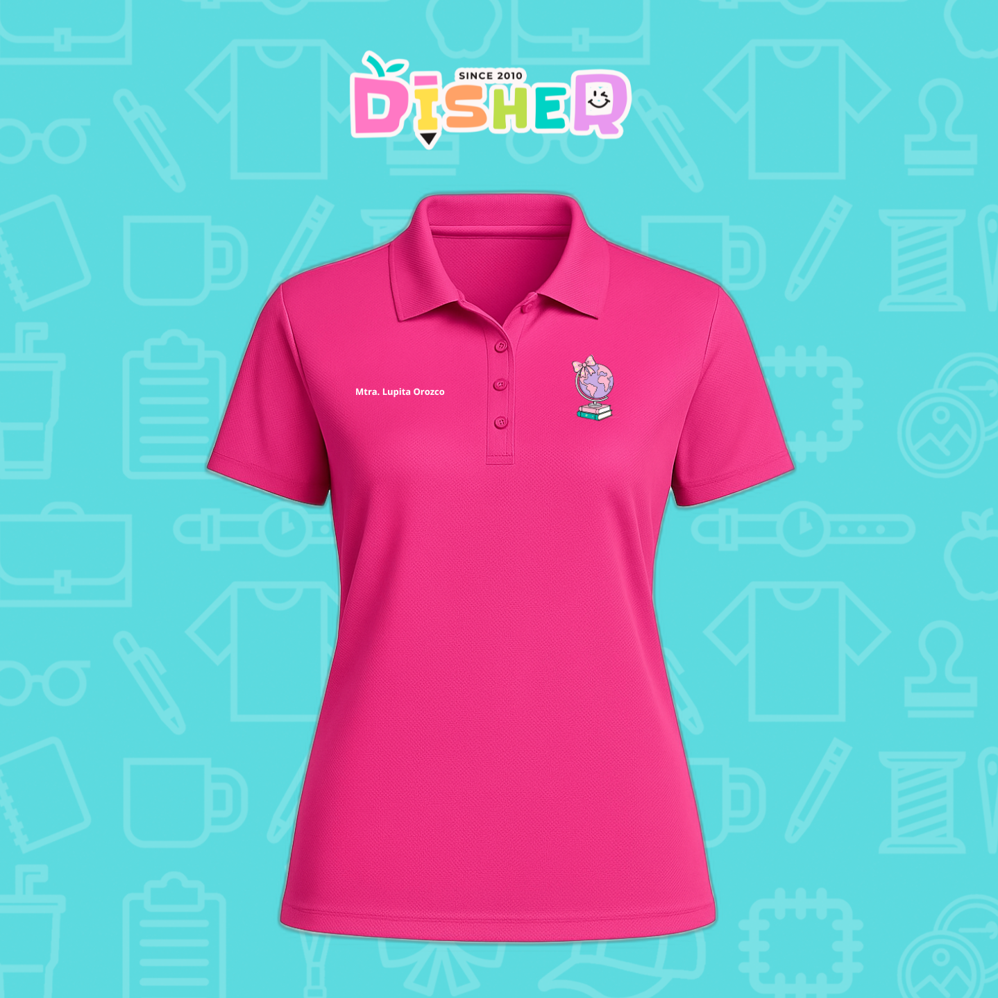 PBD-D-047: Polo Bordada Dry Fit Dama I Mundo rosita
