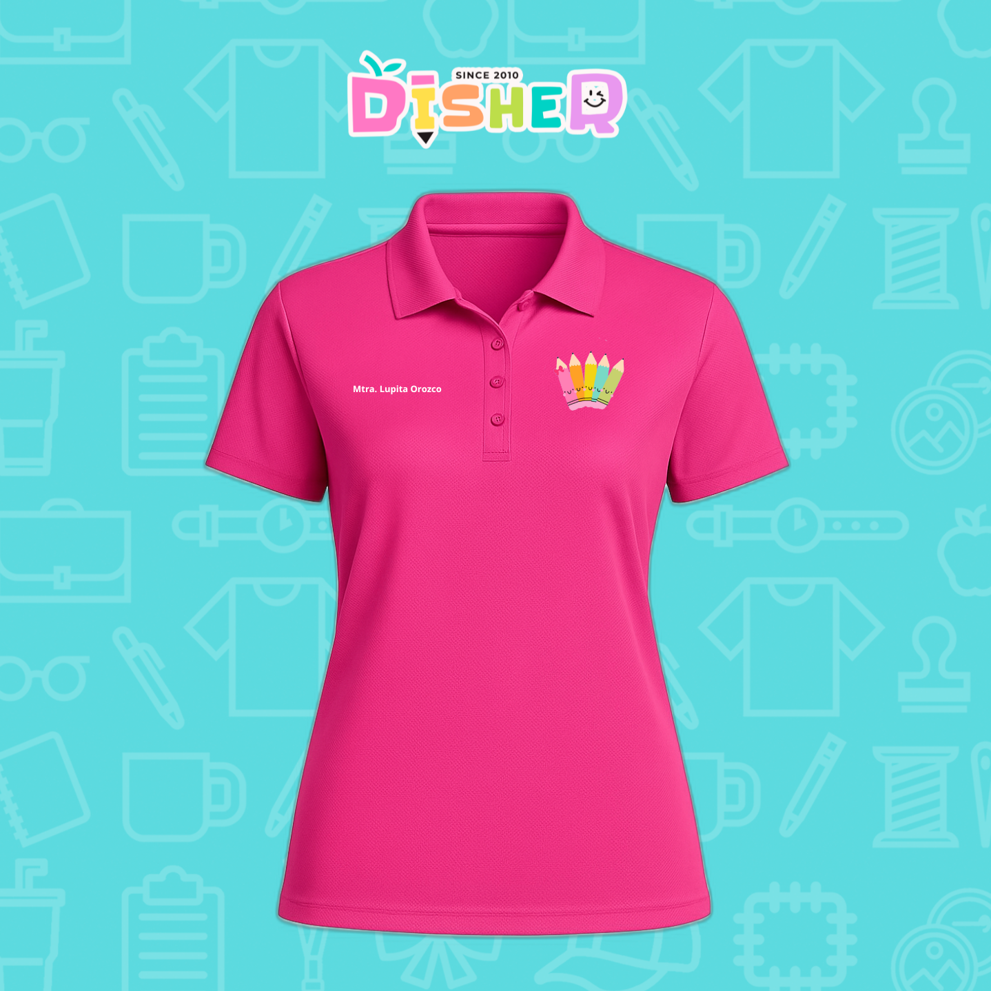 PBD-D-042: Polo Bordada Dry Fit Dama I Amigas crayolas