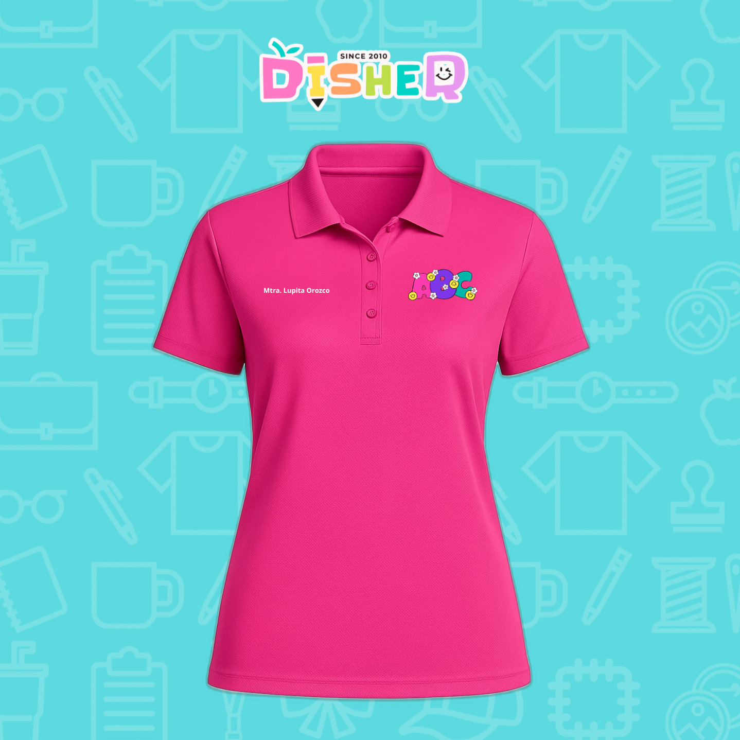 PBD-D-043: Polo Bordada Dry Fit Dama I Abc flores