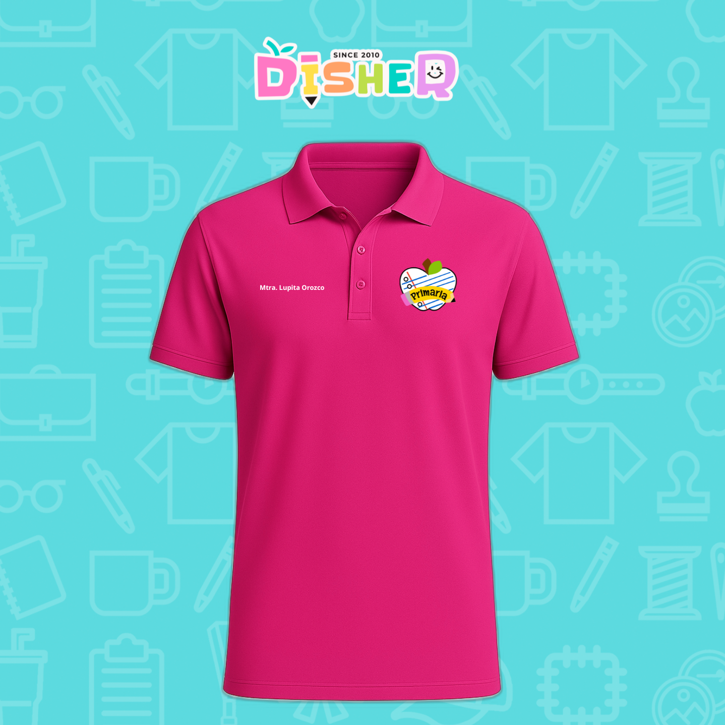 PBD-C-0093: Polo Bordada Dry Fit Caballero I Corazón papel primaria