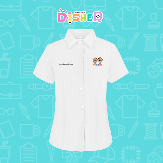 CBOC-D-003: Camisa Bordada Oxford Manga Corta Dama I Starcitos primaria
