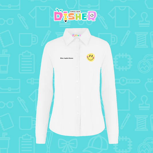 CBGL-D-021: Camisa Bordada Gabardina Manga corta Dama I Happy fece