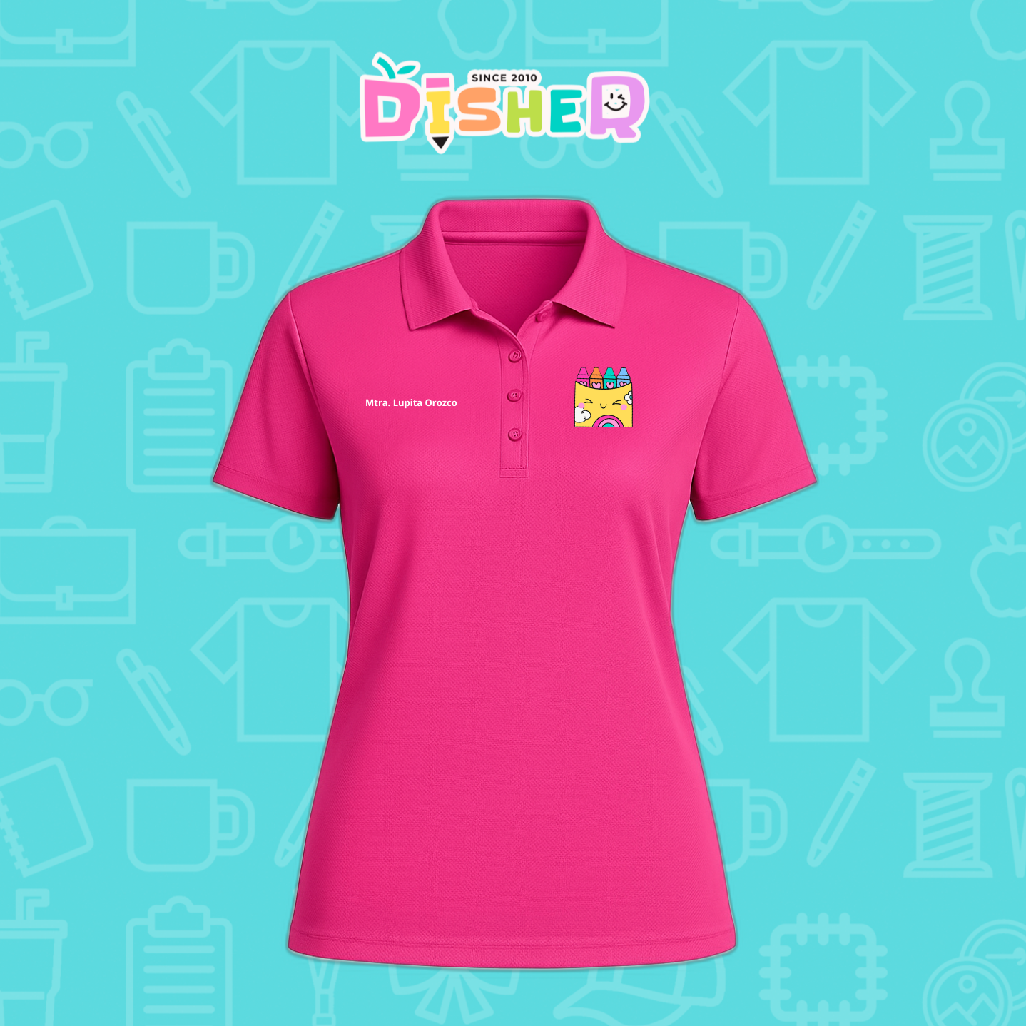 PBD-D-054: Polo Bordada Dry Fit Dama I Cajita sonriente