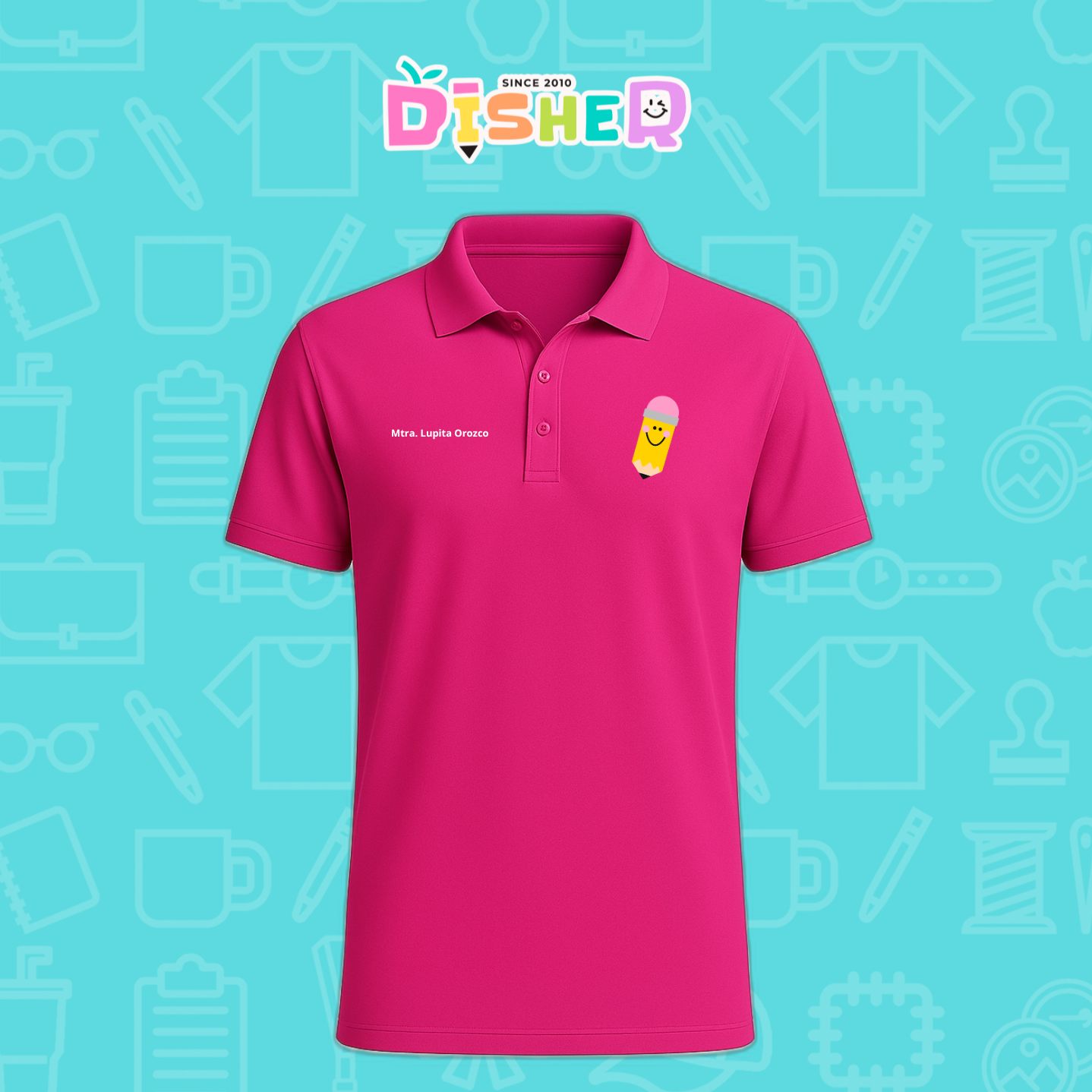 PBD-C-0031: Polo Bordada Dry Fit Caballero I Smile Pencil