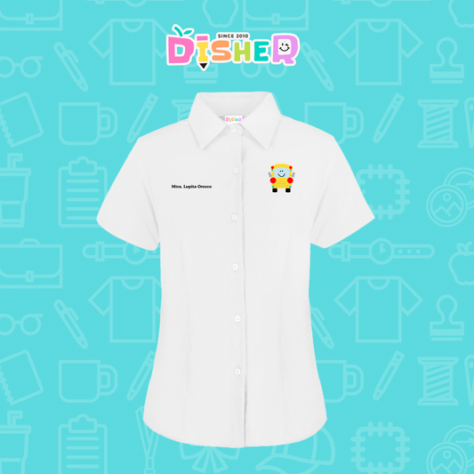 CBOC-D-035: Camisa Bordada Oxford Manga Corta Dama I Smiley bus
