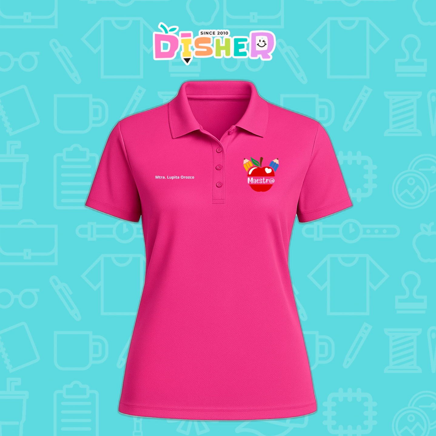 PBD-D-091: Polo Bordada Dry Fit Dama I Manzana lápices