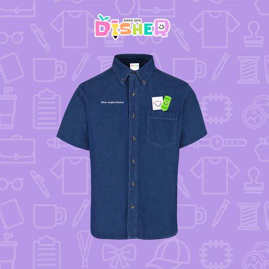 CBMC-C-033: Camisa Bordada Mezclilla Manga Corta Caballero I Paper pencil