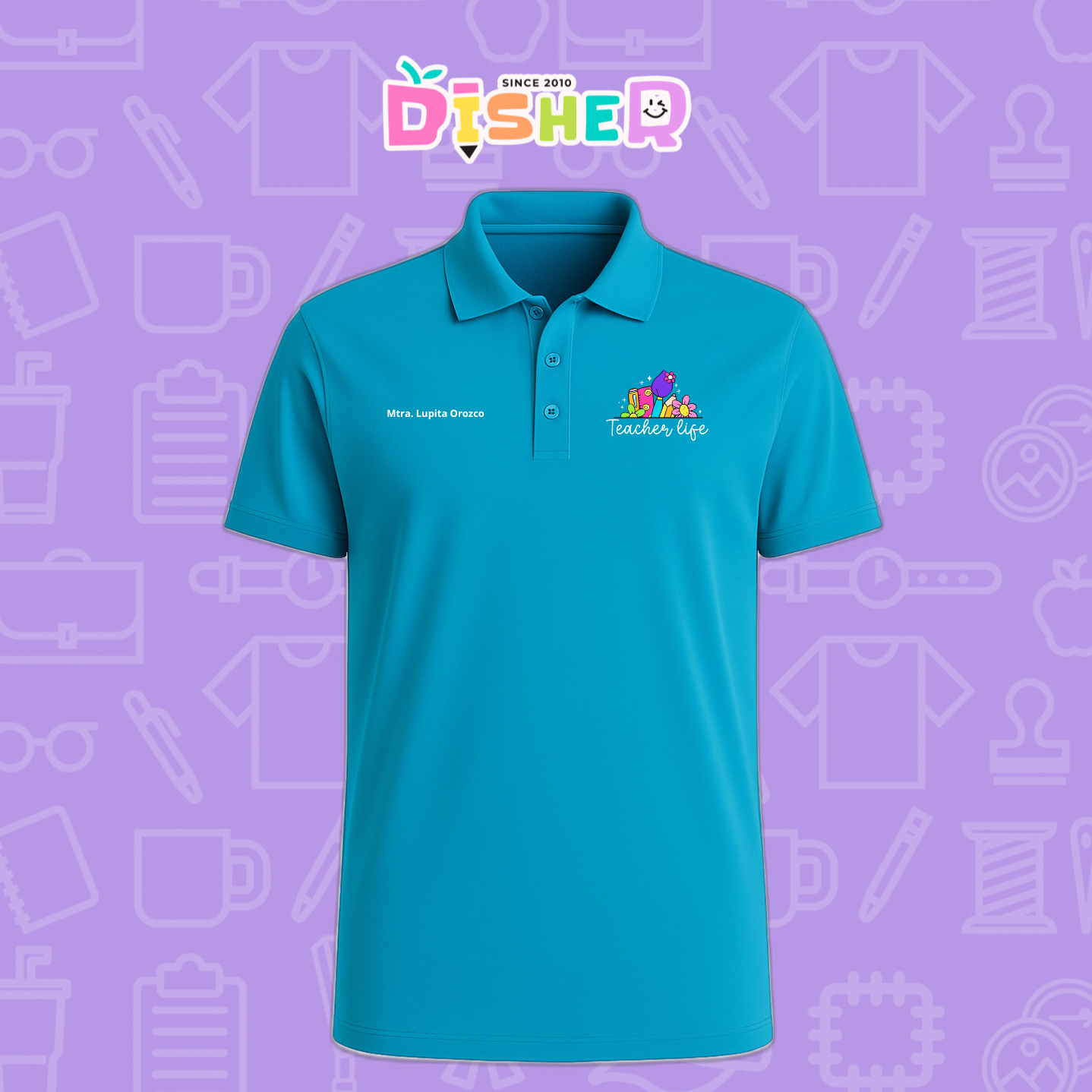 PBD-C-0039: Polo Bordada Dry Fit Caballero I Teacherlife