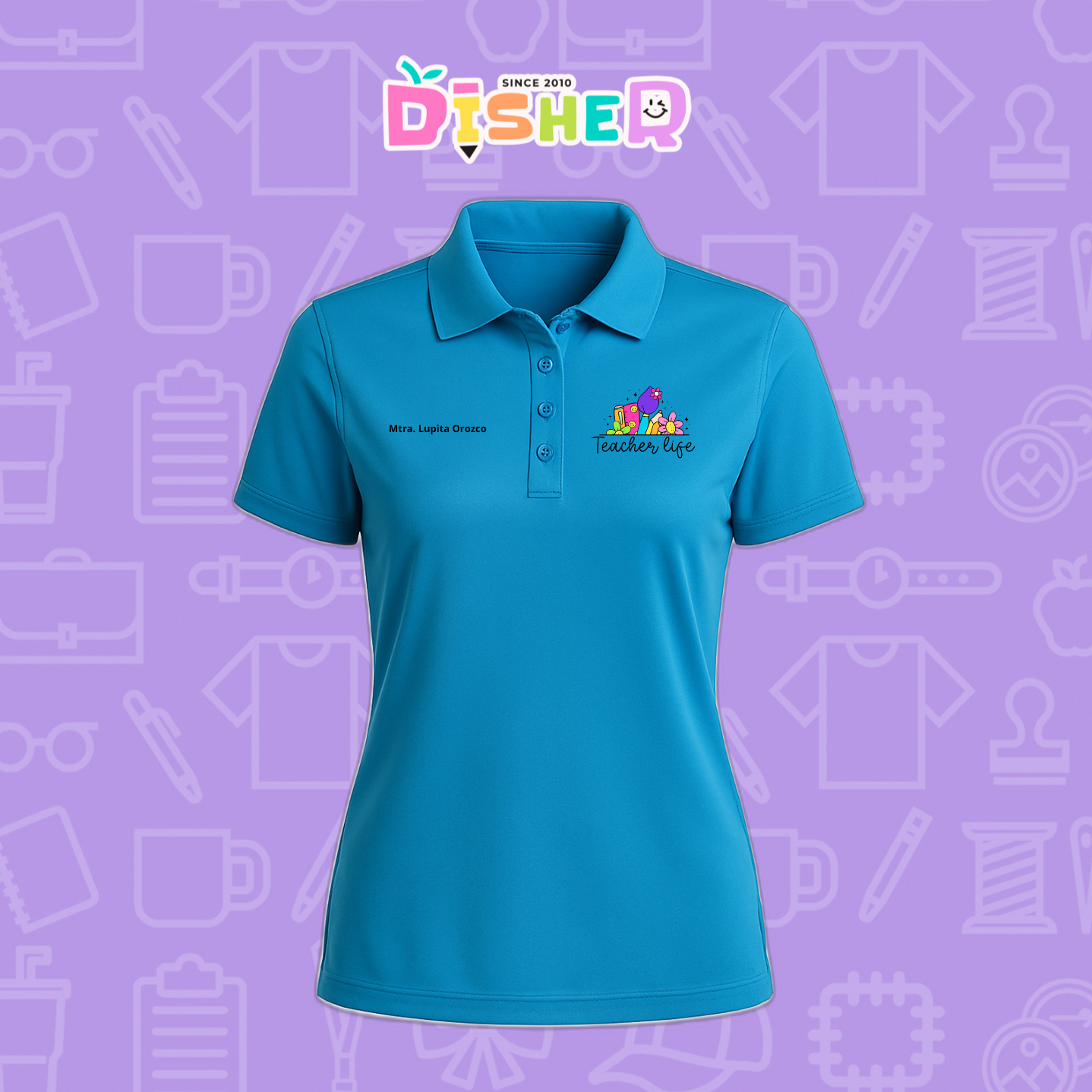 PBD-D-039: Polo Bordada Dry Fit Dama I Teacherlife
