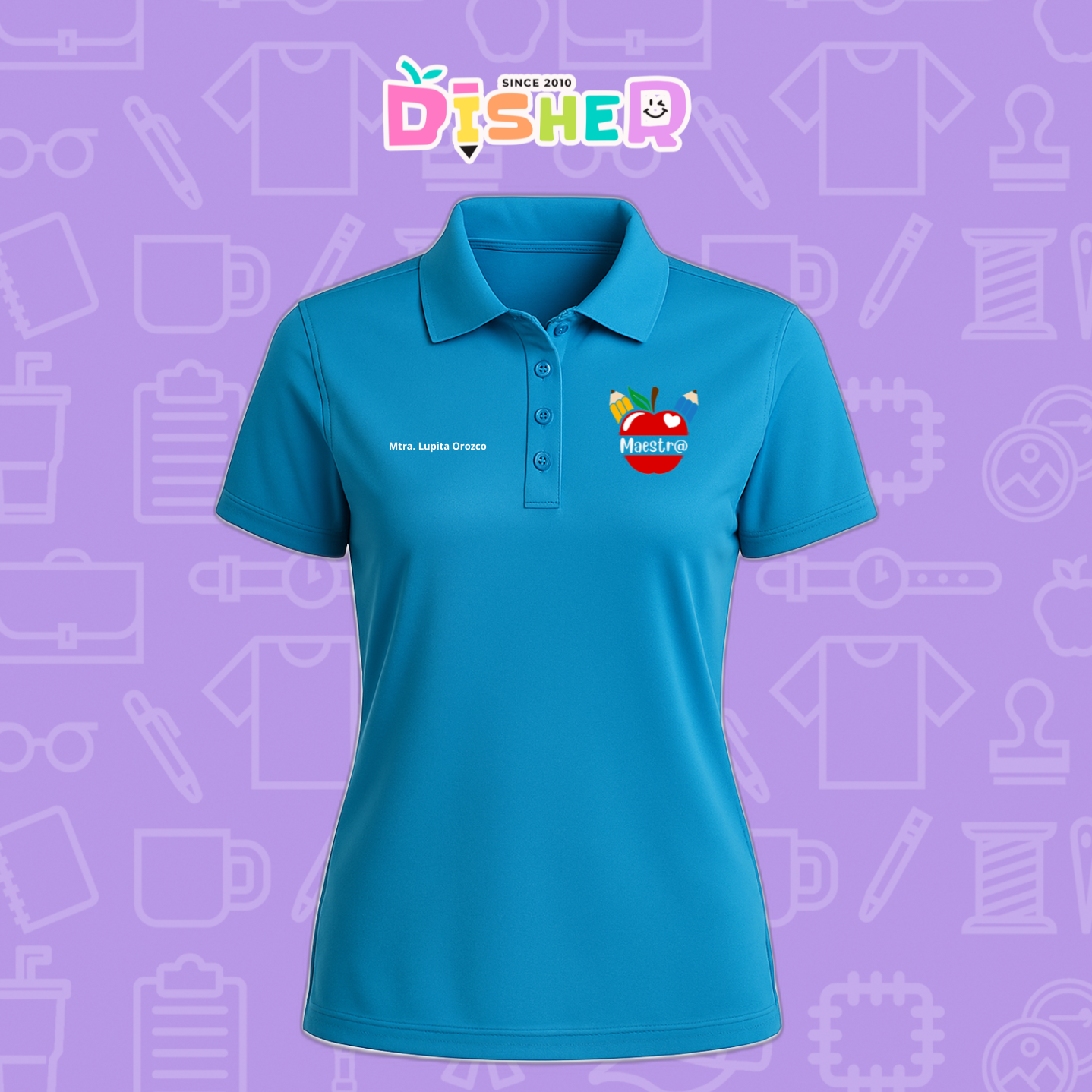 PBD-D-091: Polo Bordada Dry Fit Dama I Manzana lápices