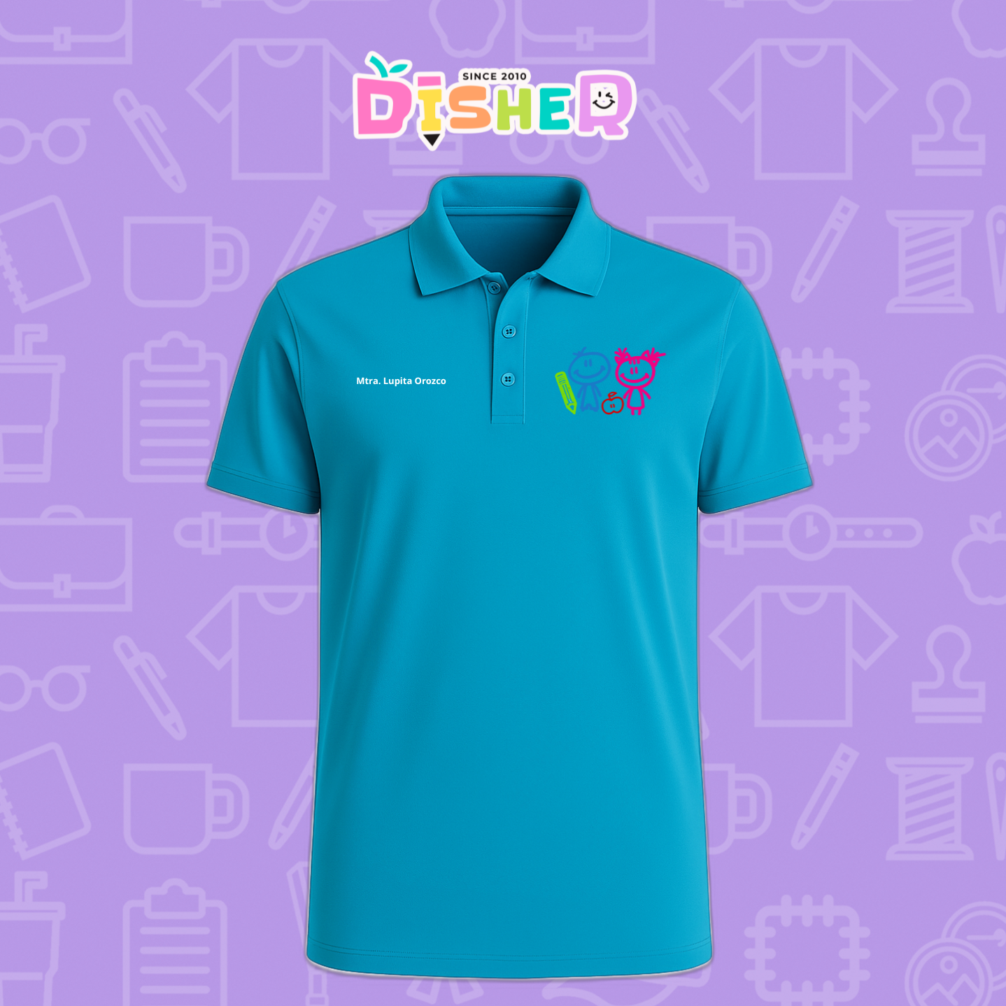 PBD-C-0062: Polo Bordada Dry Fit Caballero I Niños trazos