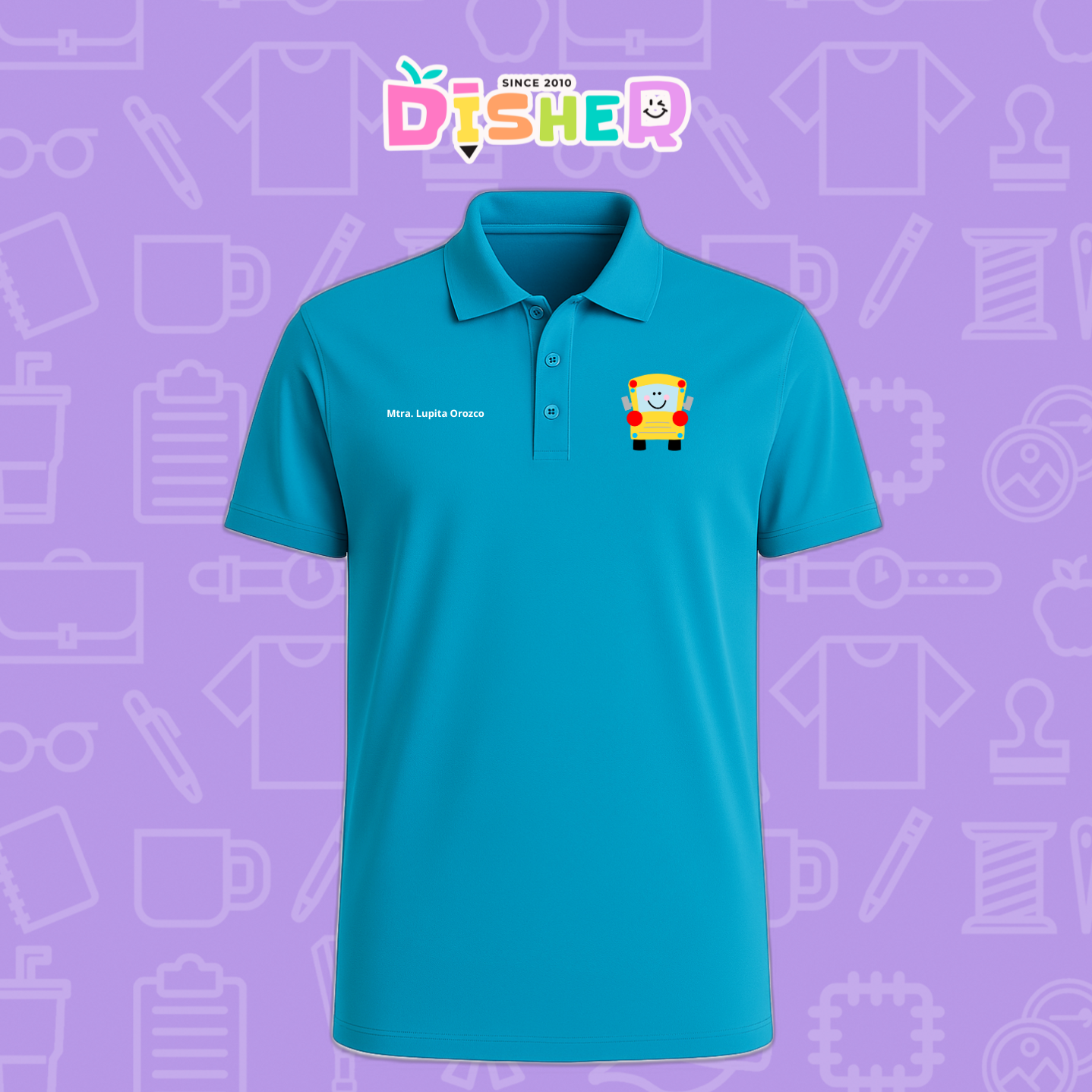 PBD-C-0035: Polo Bordada Dry Fit Caballero I Smile bus