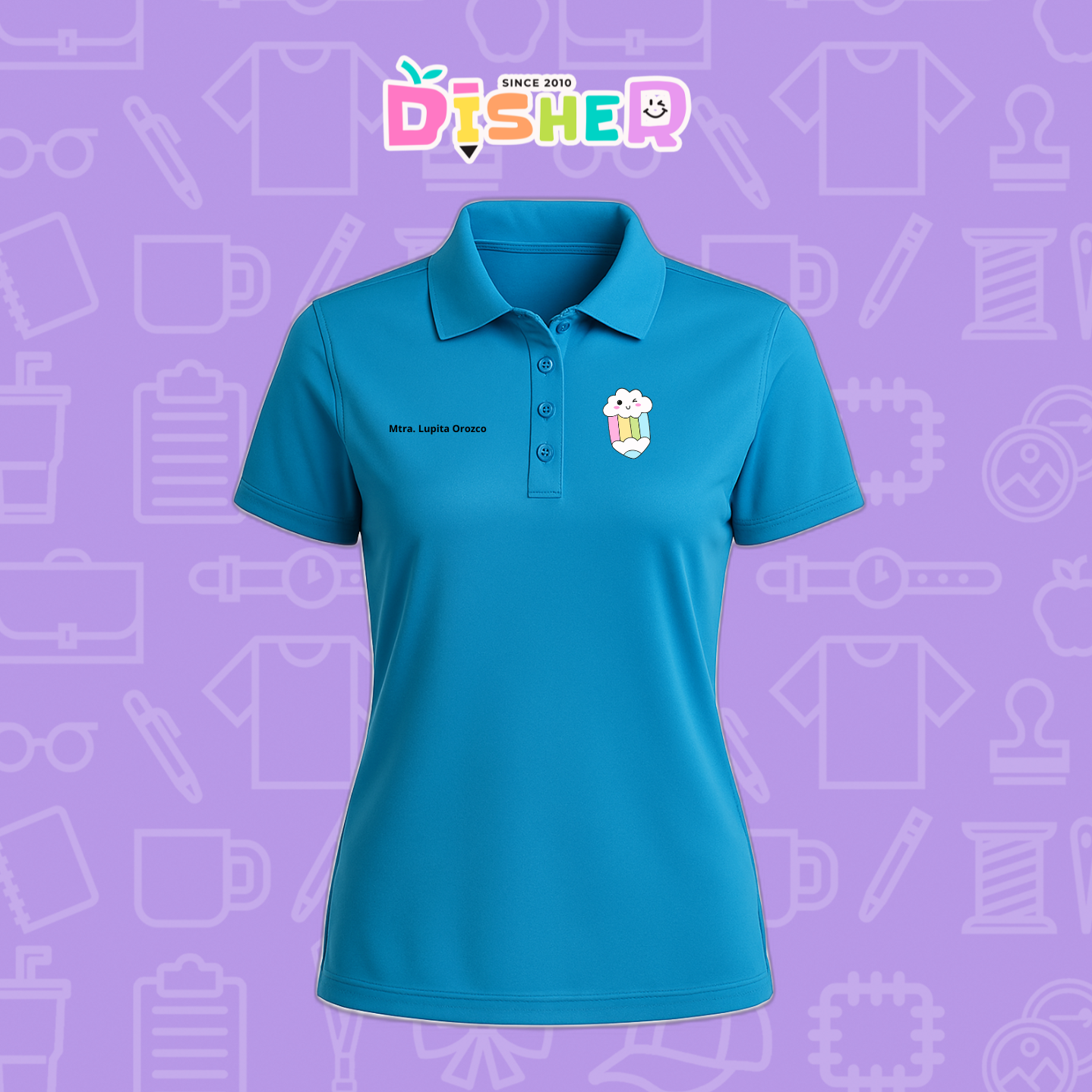 PBD-D-057: Polo Bordada Dry Fit Dama I Lápiz nube