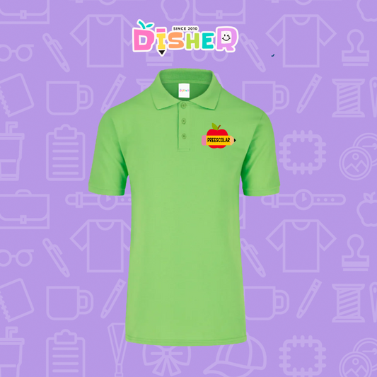 PBY-C-0084: Polo Bordada 50/50 Caballero I Manzana preescolar