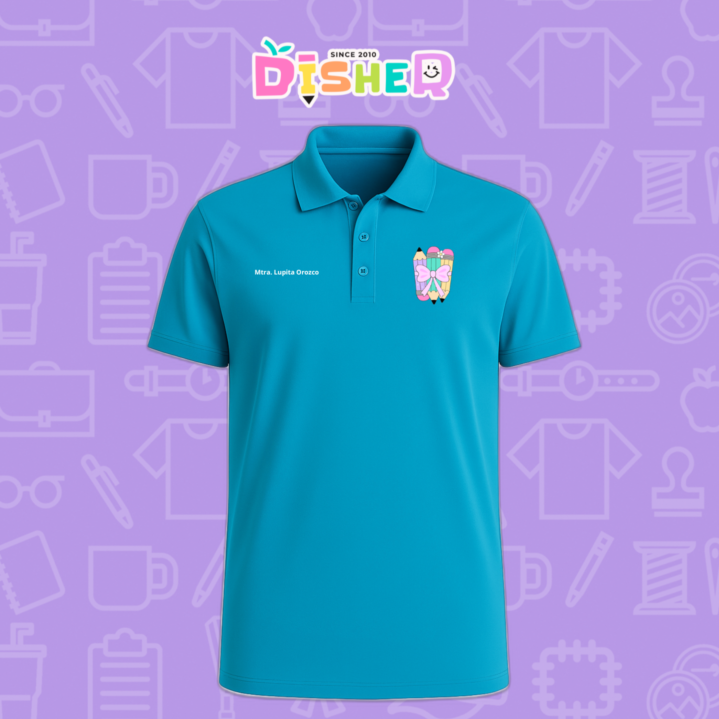 PBD-C-007: Polo Bordada Dry Fit Caballero I Lápices moñito
