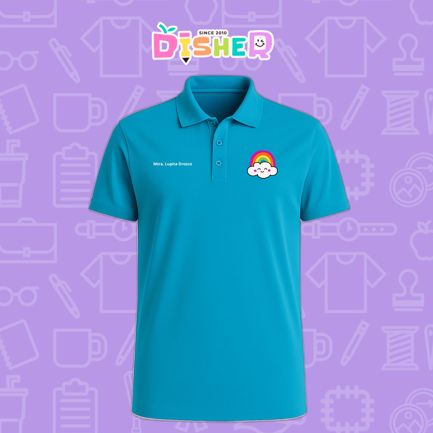 PBD-C-0017: Polo Bordada Dry Fit Caballero I Nube arcoíris