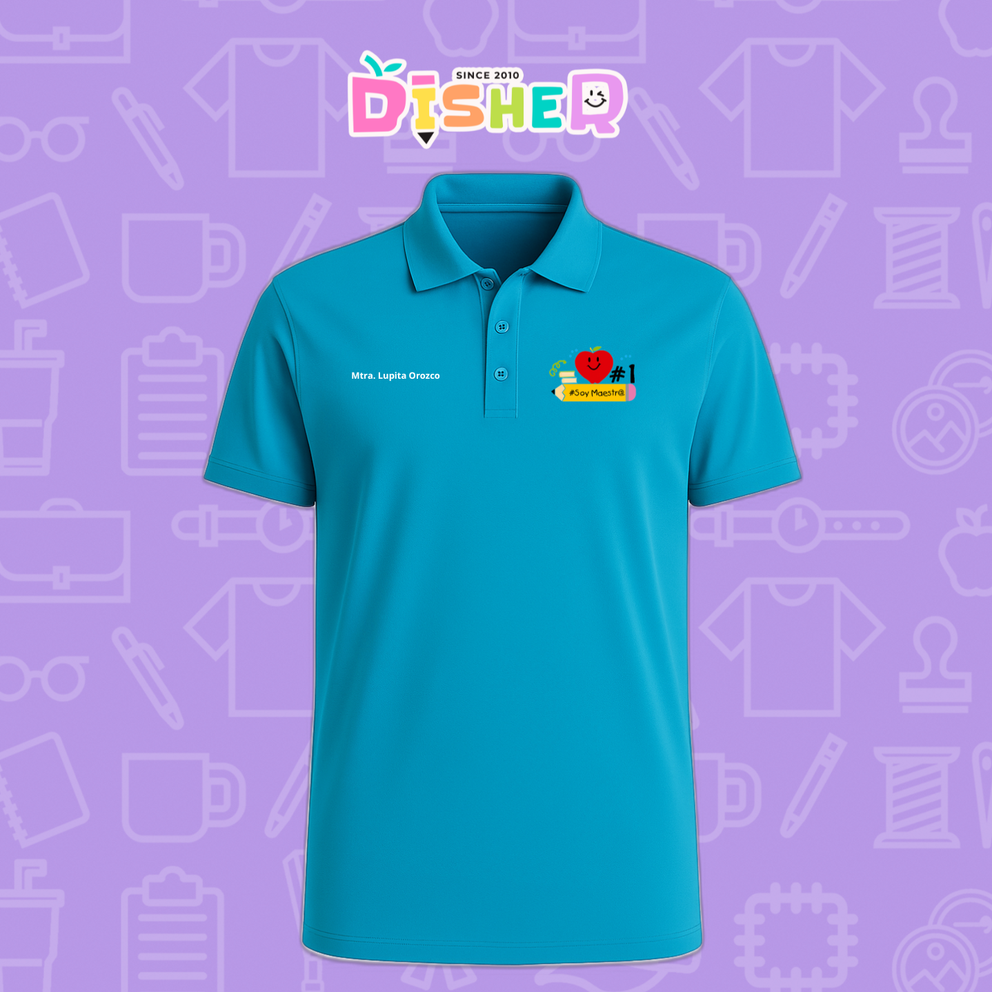 PBD-C-001: Polo Bordada Dry Fit Caballero I Manzana lápiz