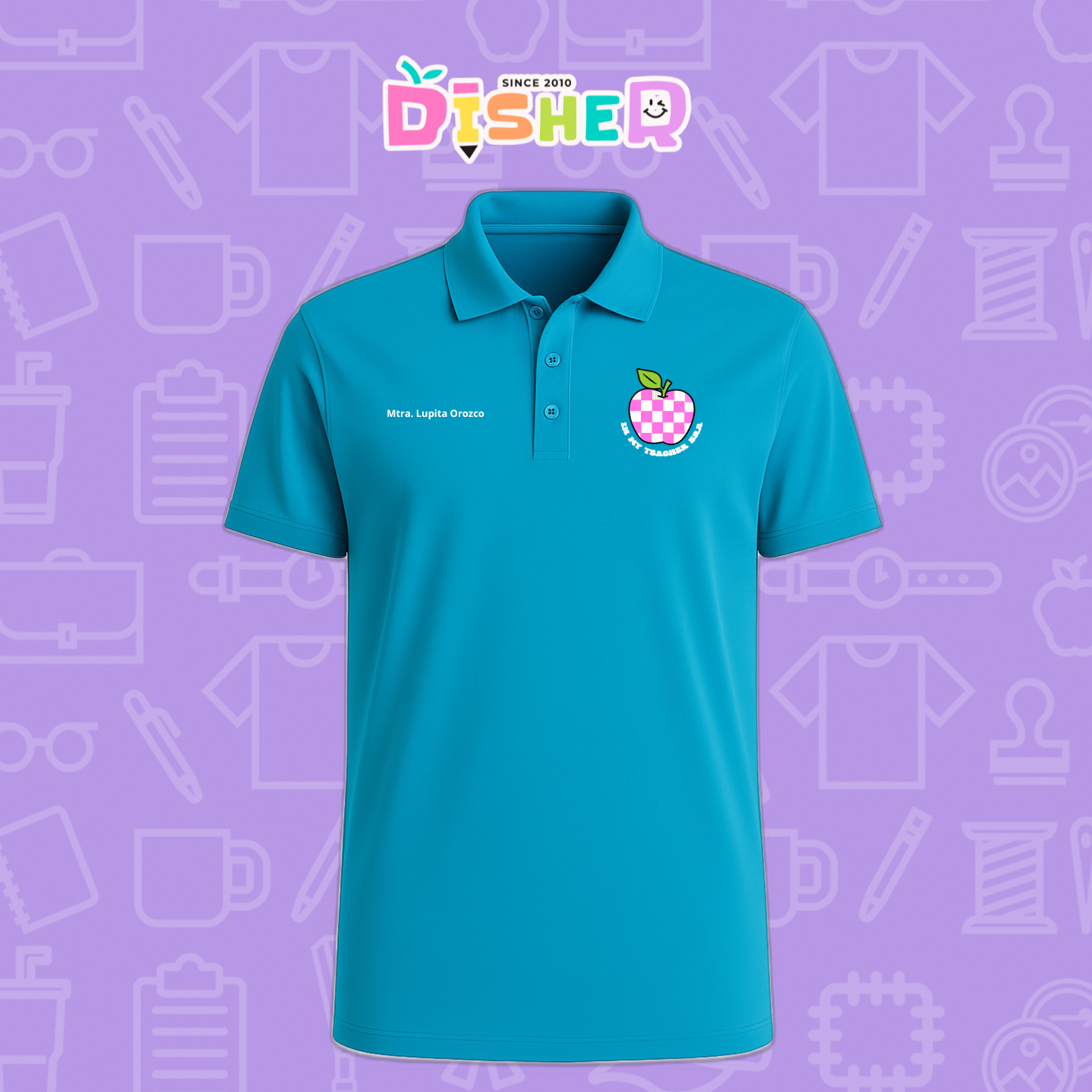PBD-C-0026: Polo Bordada Dry Fit Caballero I Manzana cuadros