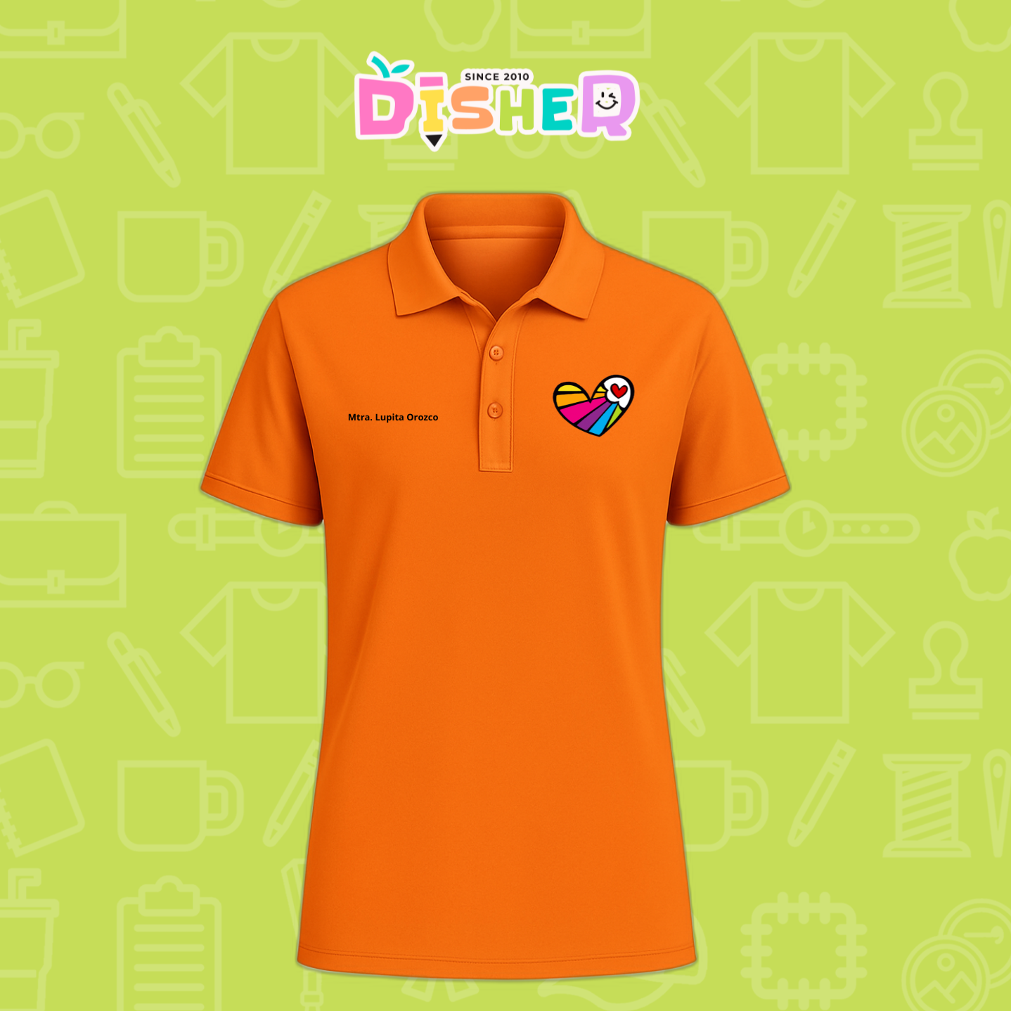 PBD-C-0073: Polo Bordada Dry Fit Caballero I Corazón lineas