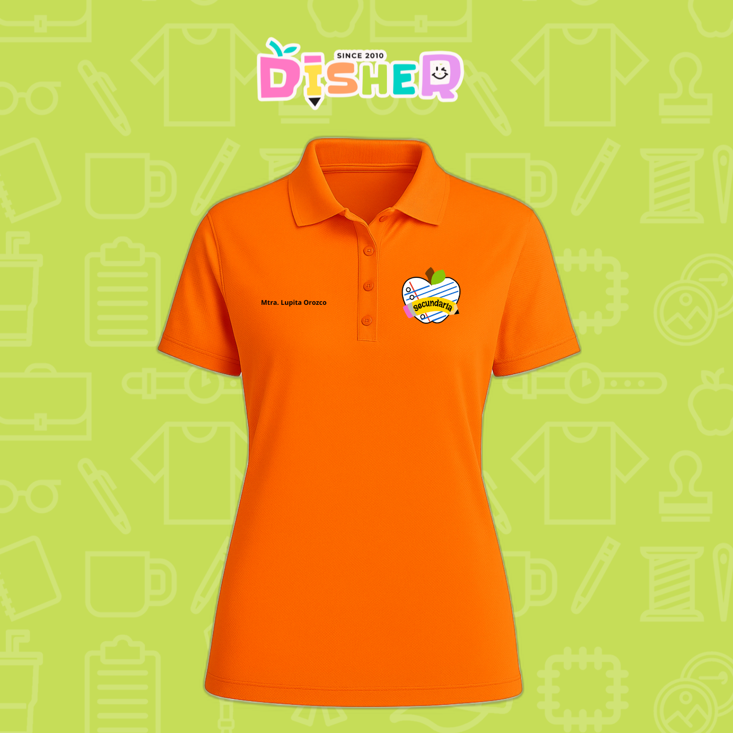 PBD-D-094: Polo Bordada Dry Fit Dama I Corazón papel secundaria