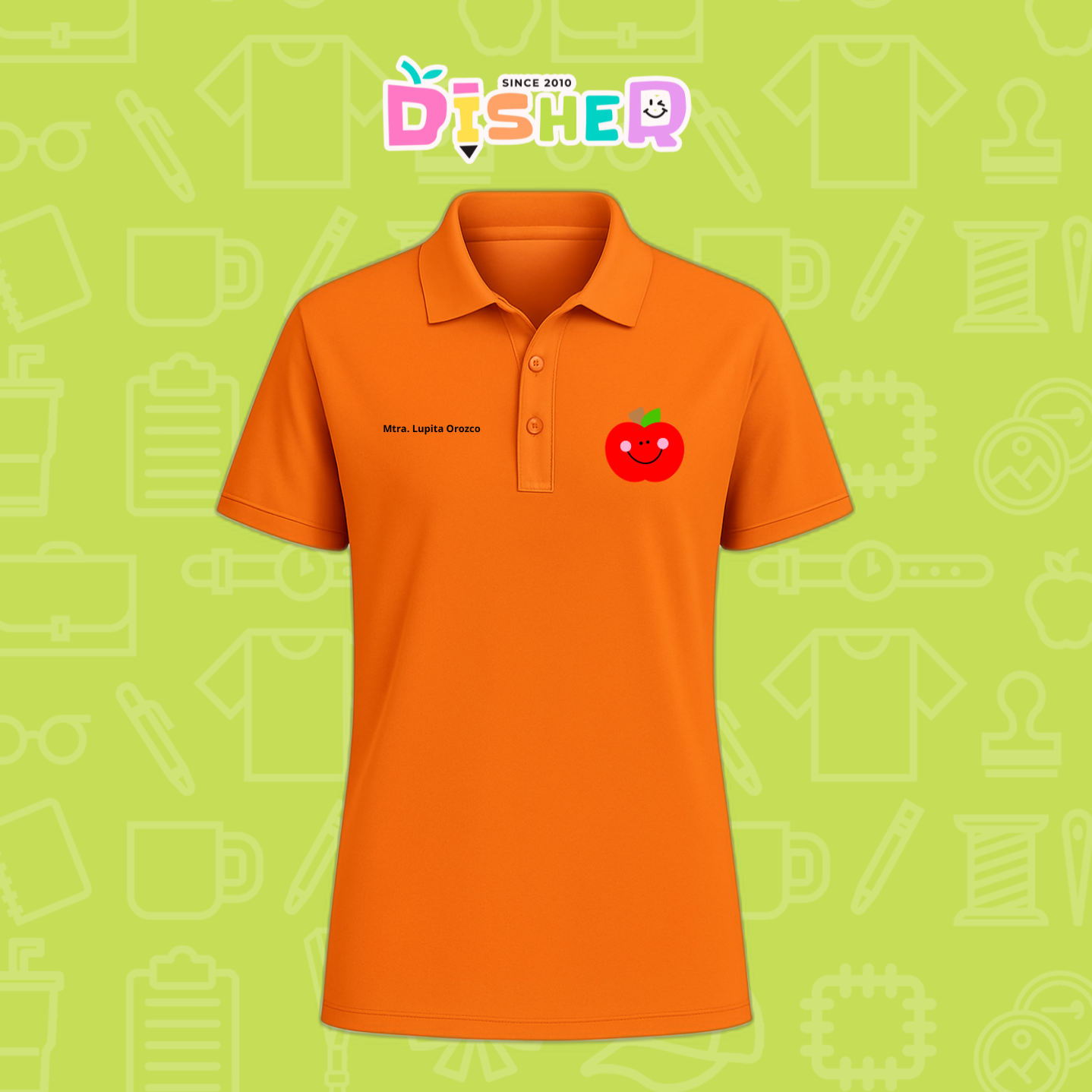 PBD-C-0030: Polo Bordada Dry Fit Caballero I Smile Apple