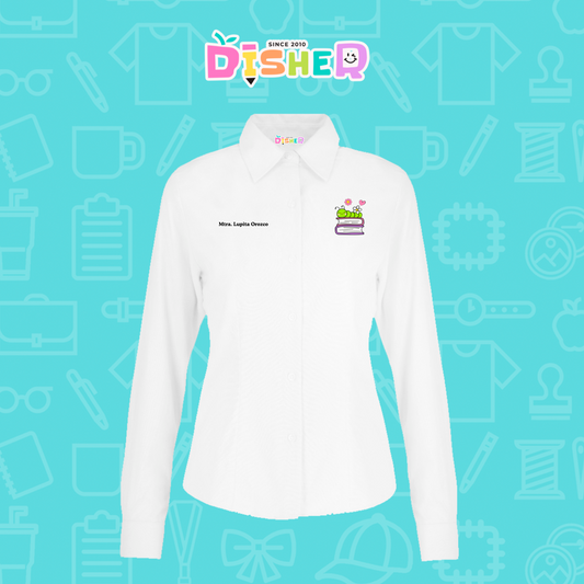 CBOL-D-004: Camisa Bordada Oxford Manga Corta Dama I Gusanito libros