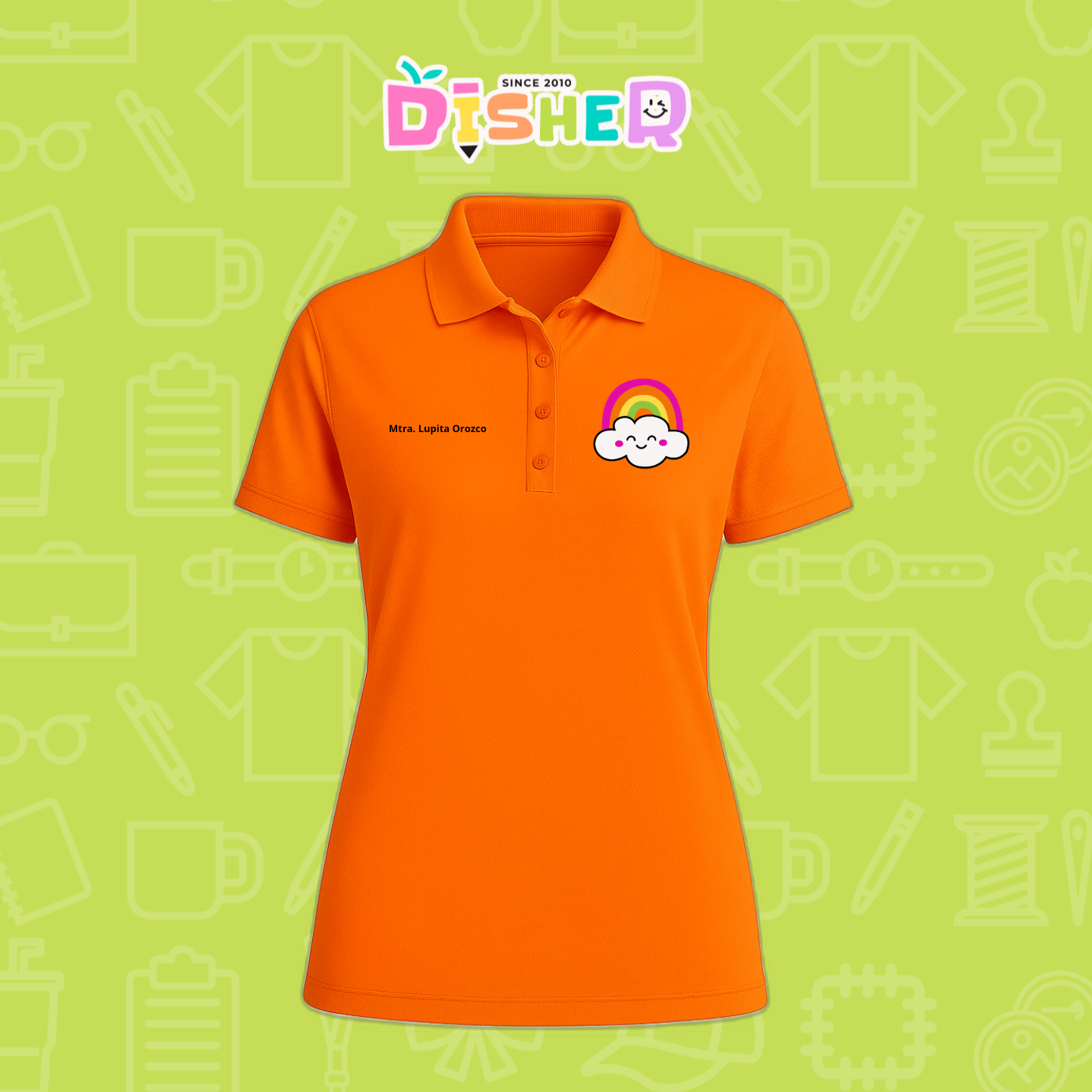 PBD-D-017: Polo Bordada Dry Fit Dama I Nube arcoíris