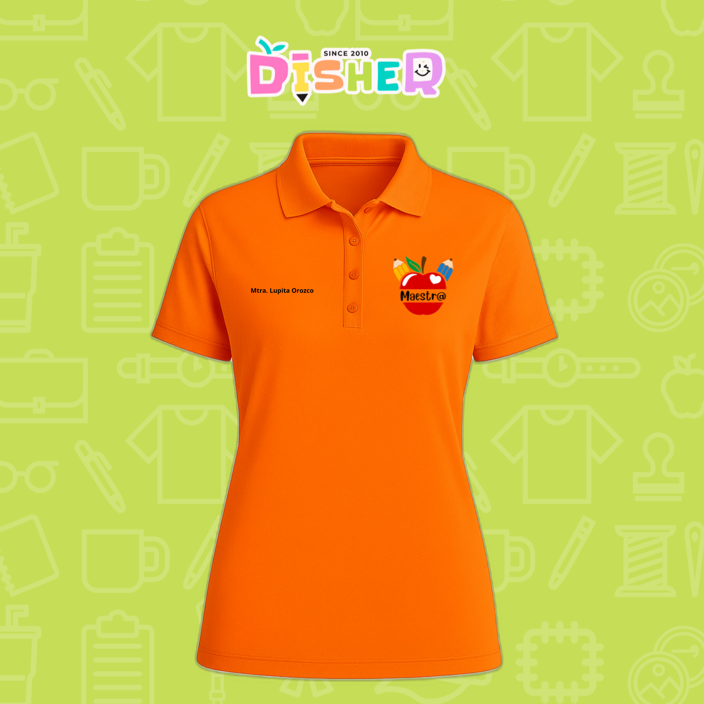 PBD-D-091: Polo Bordada Dry Fit Dama I Manzana lápices