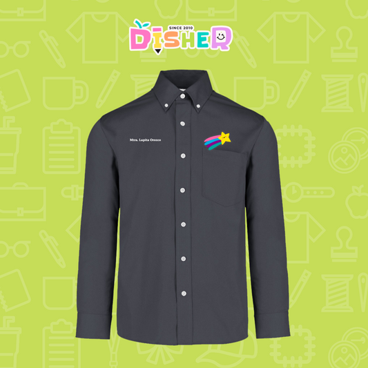 CBGL-C-019: Camisa Bordada Gabardina Manga Larga Caballero I Estrella fugaz