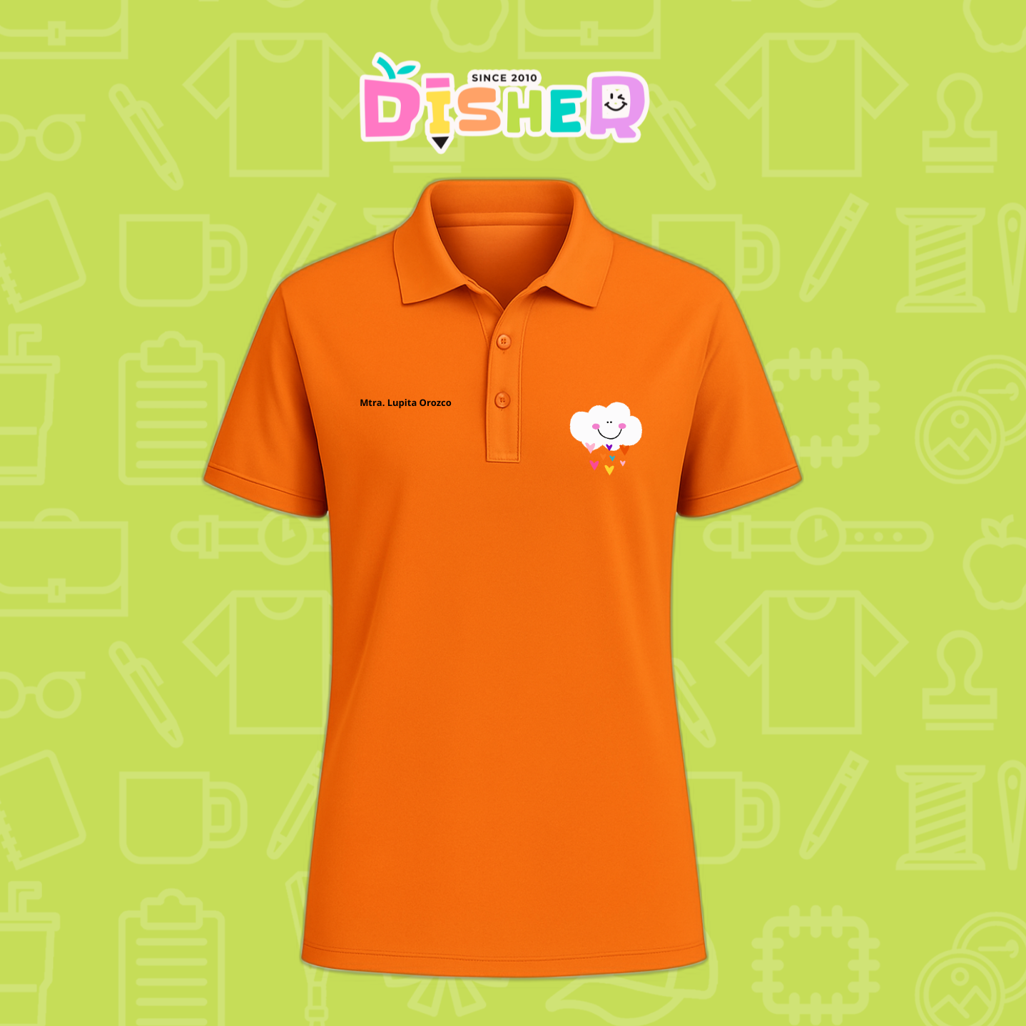 PBD-C-0022: Polo Bordada Dry Fit Caballero I Nube corazones