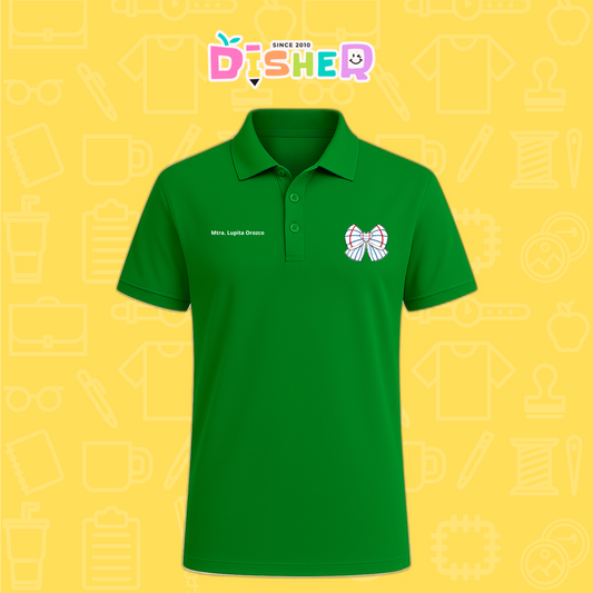 PBD-C-0010: Polo Bordada Dry Fit Caballero I Moño rayas papel