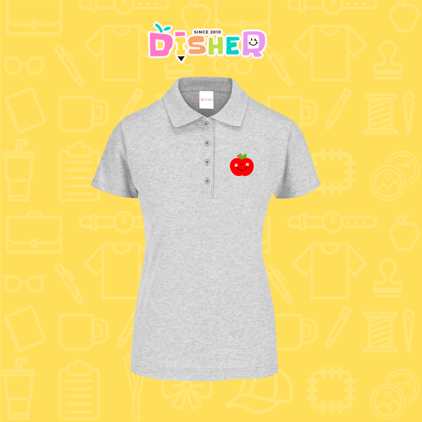 PBY-D-0030: Polo Bordada 50/50 Dama I Smile apple