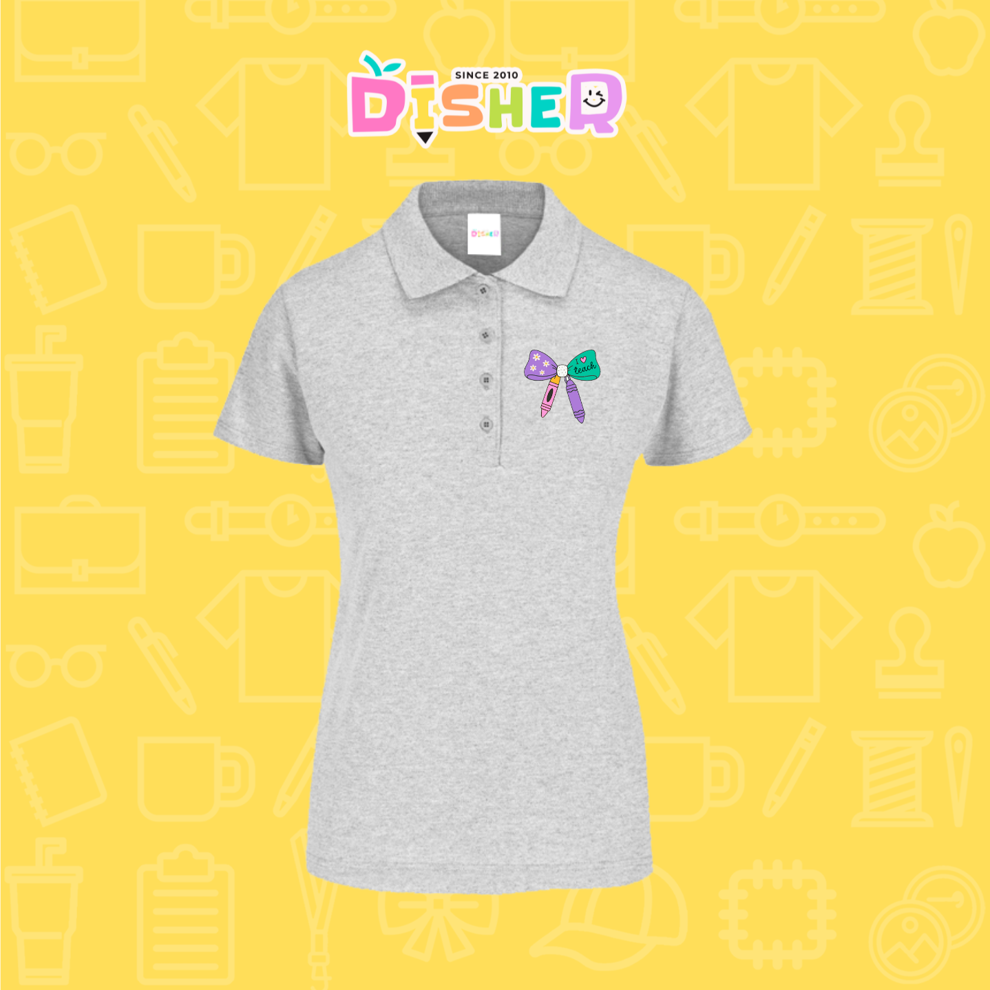PBY-D-0044: Polo Bordada 50/50 Dama I Moño crayolitas