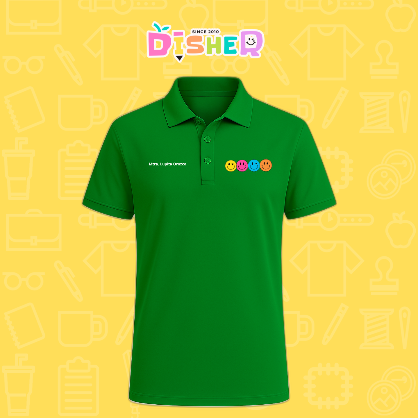 PBD-C-0024: Polo Bordada Dry Fit Caballero I Caritas felices