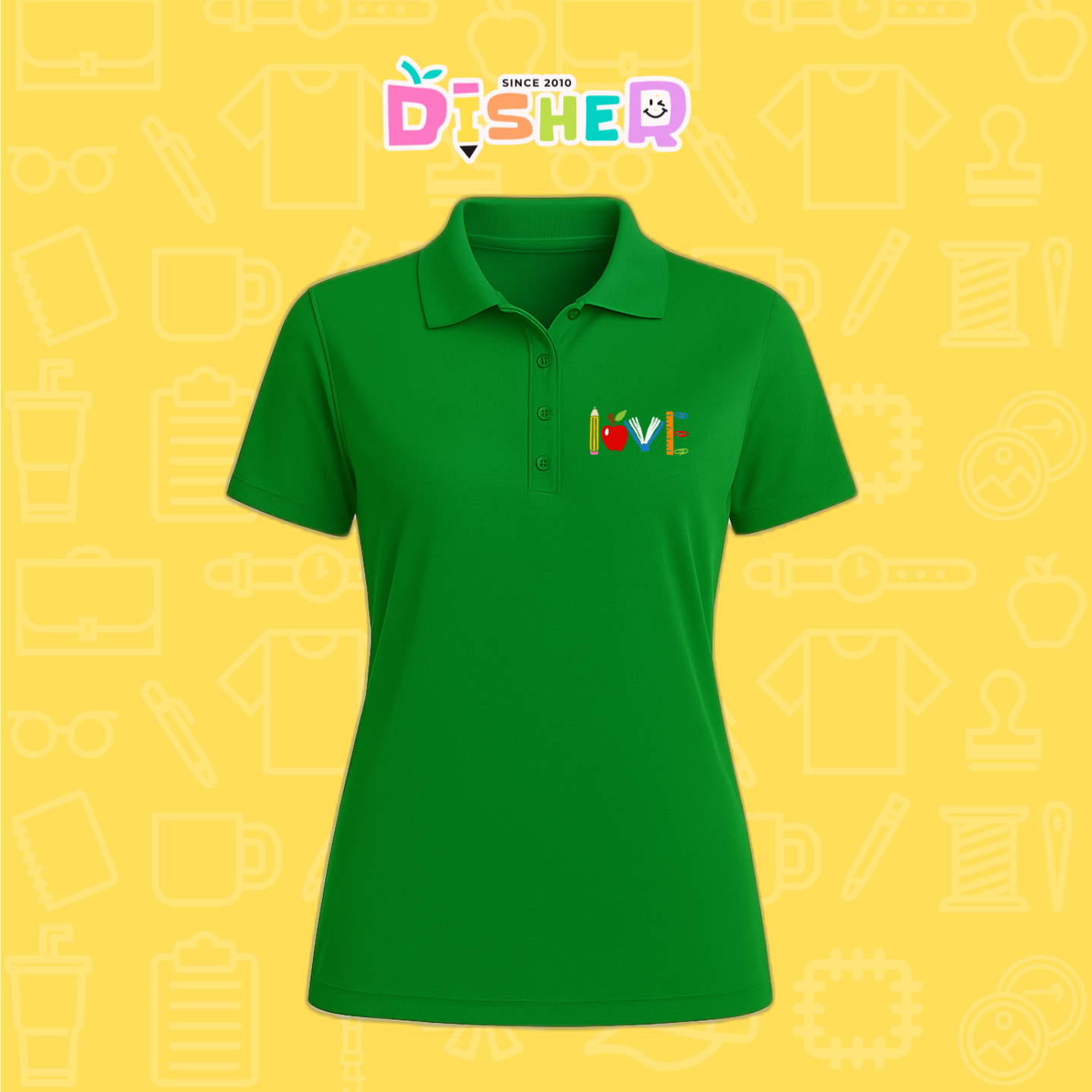 PBD-D-074: Polo Bordada Dry Fit Dama I Love libro