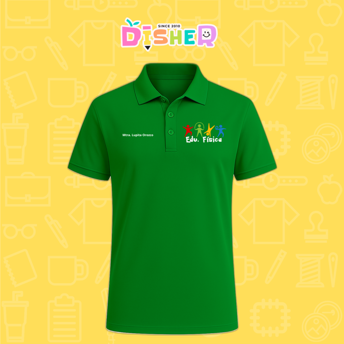 PBD-C-0092: Polo Bordada Dry Fit Caballero I Corazón papel preescolar