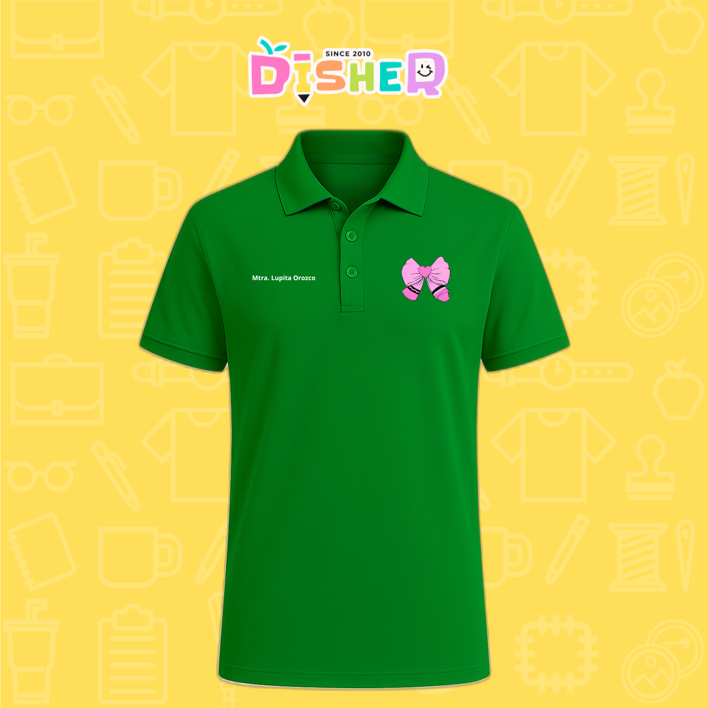 PBD-C-009: Polo Bordada Dry Fit Caballero I Moño rosa clayón