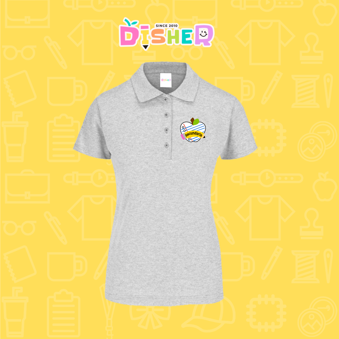 PBY-D-0094: Polo Bordada 50/50 Dama I Corazón papel secundaria