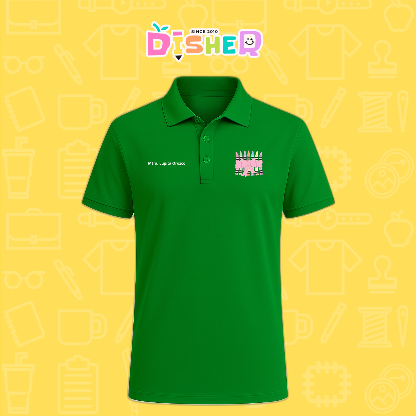 PBD-C-008: Polo Bordada Dry Fit Caballero I Crayones moño
